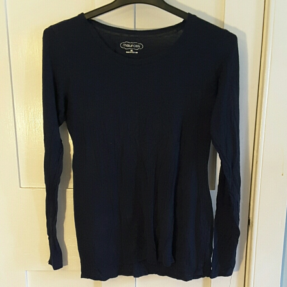 Navy blue long sleeve shirt